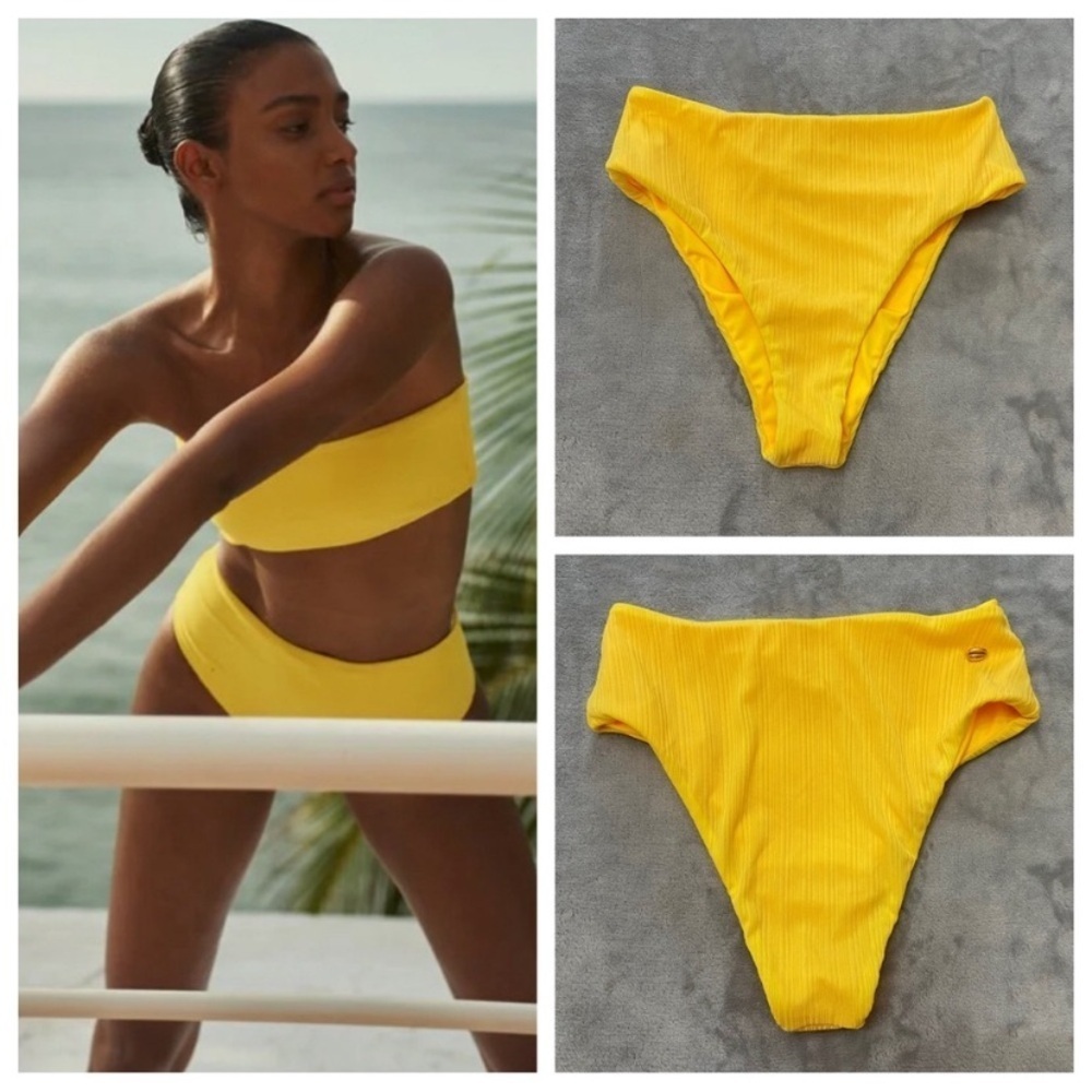 New! Baobab Gali bikini bottom popcorn yellow high waisted 1479